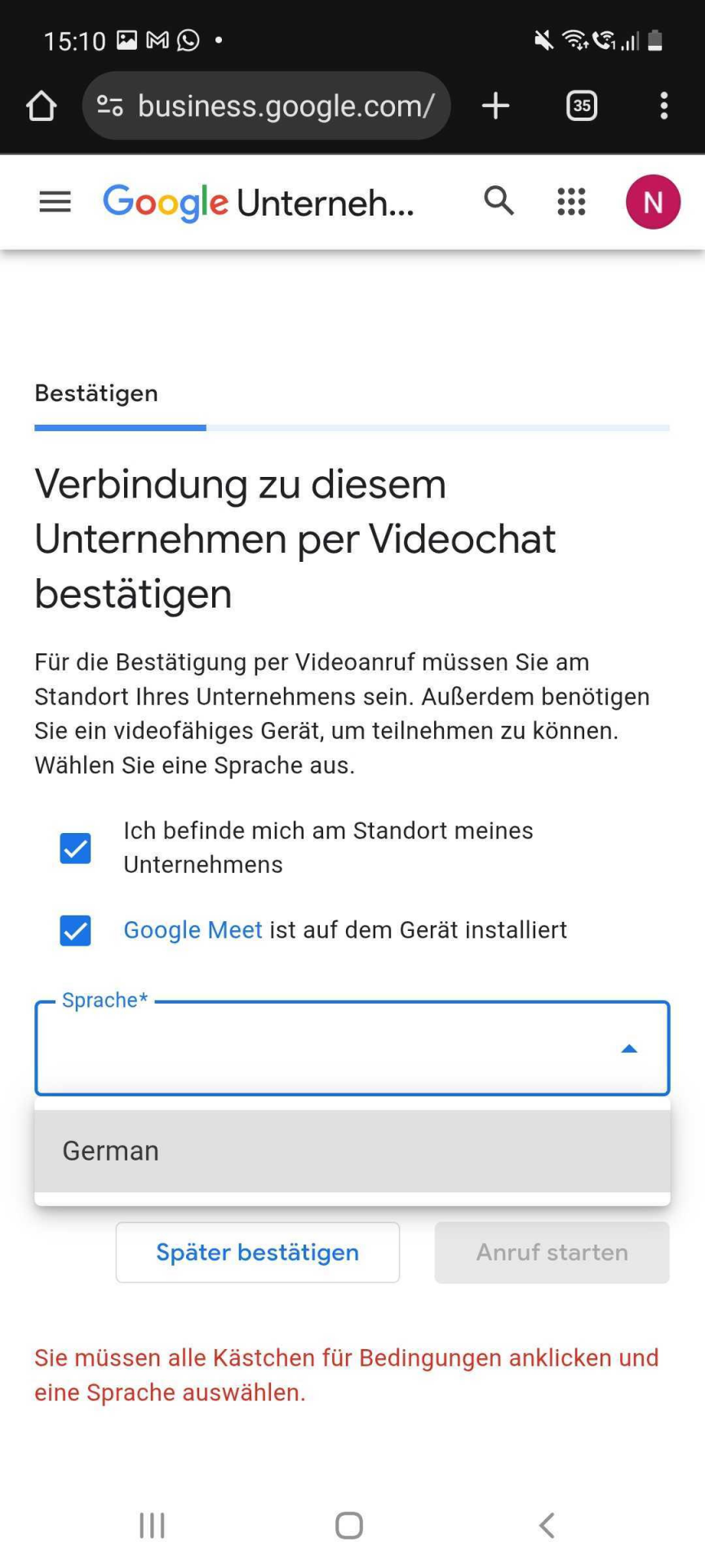 Mobile Ansicht